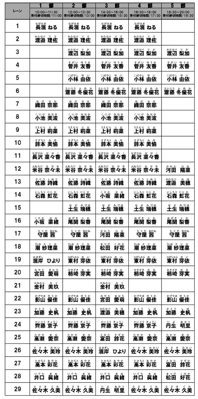 レーン詳細とグッズ販売時間のご案内】6thシングル『ガラスを割れ